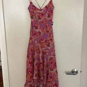 Astr Pink Floral High Low Dress